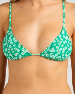 Evergreen Floral Sliding Triangle Bikini Top