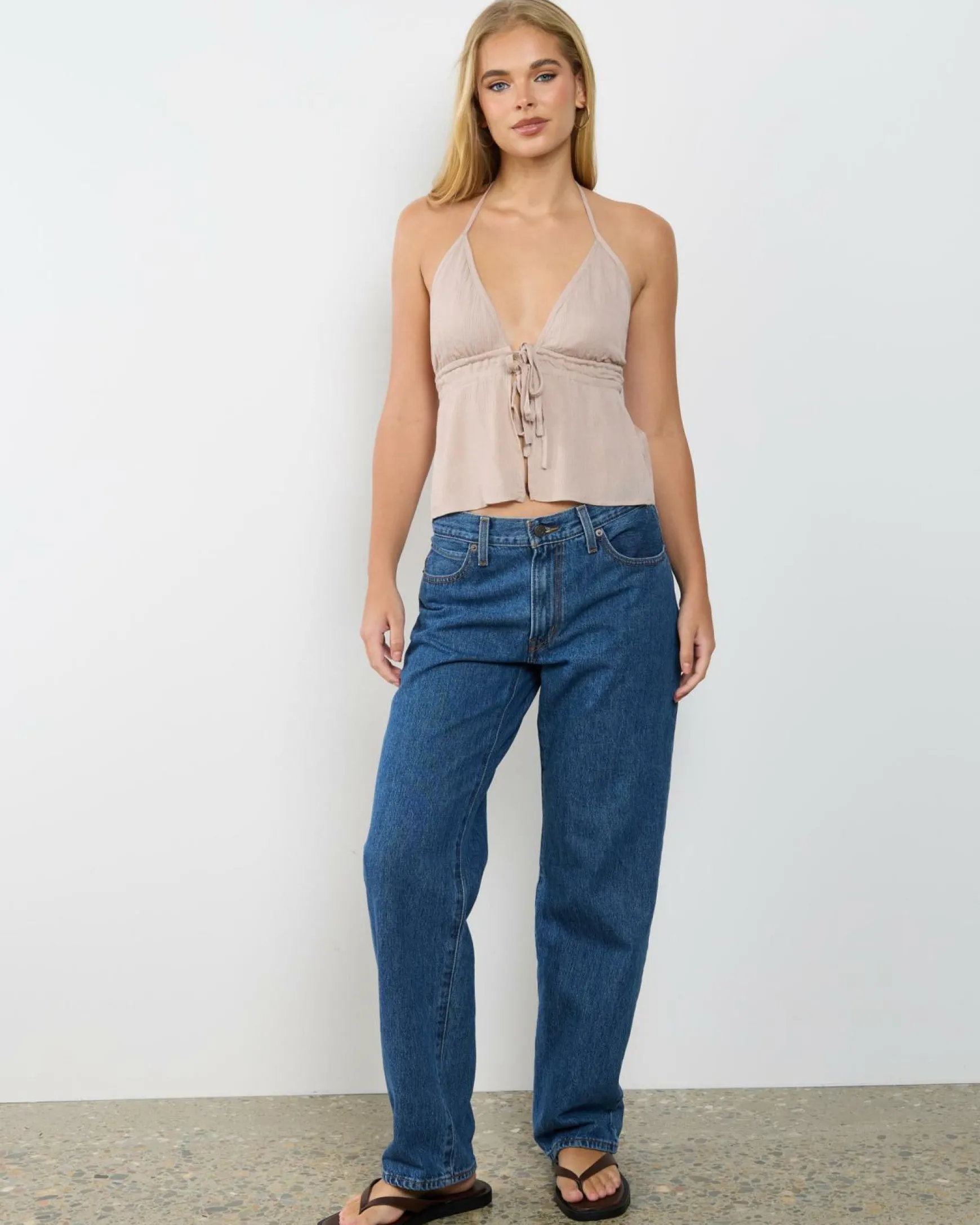 Ezra Double Tie Front Halter Top