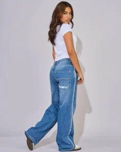 Flip Mommy Low Rise Wide Leg Denim Jeans