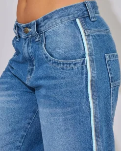 Flip Mommy Low Rise Wide Leg Denim Jeans