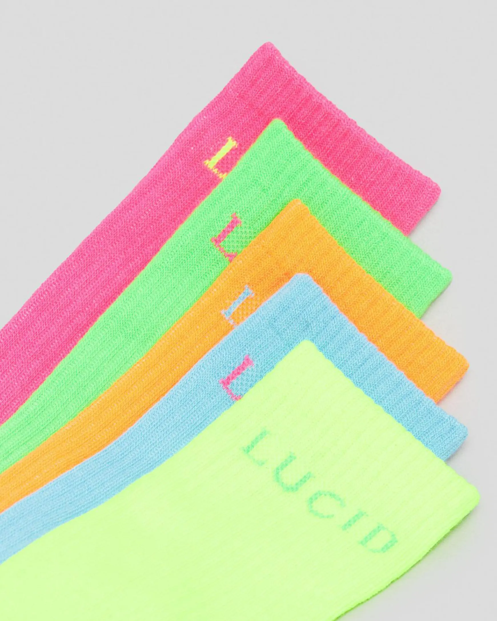 Fluro Crew Socks 5 Pack