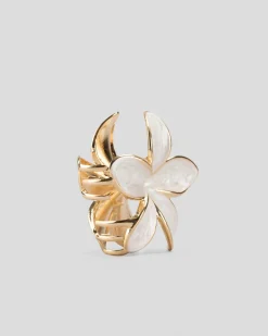 Frangipani Pearl Hair Claw Clip