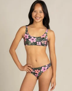 Girls' Active Floral Bralette Bikini Set