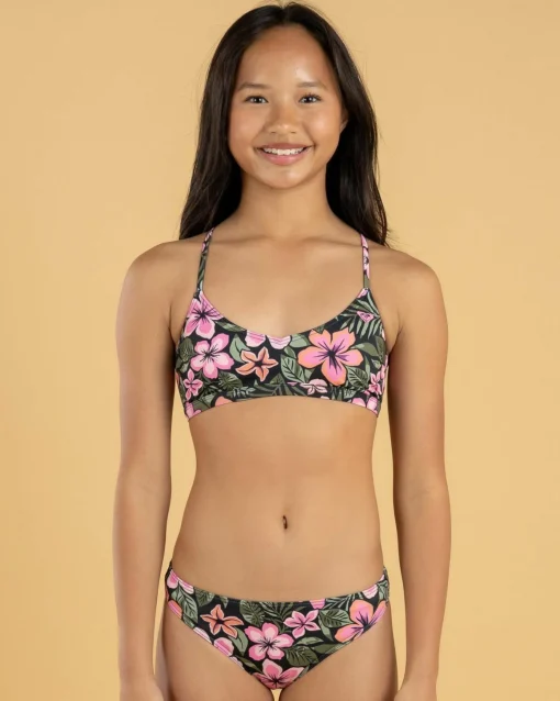 Girls' Active Floral Rash Vest Set