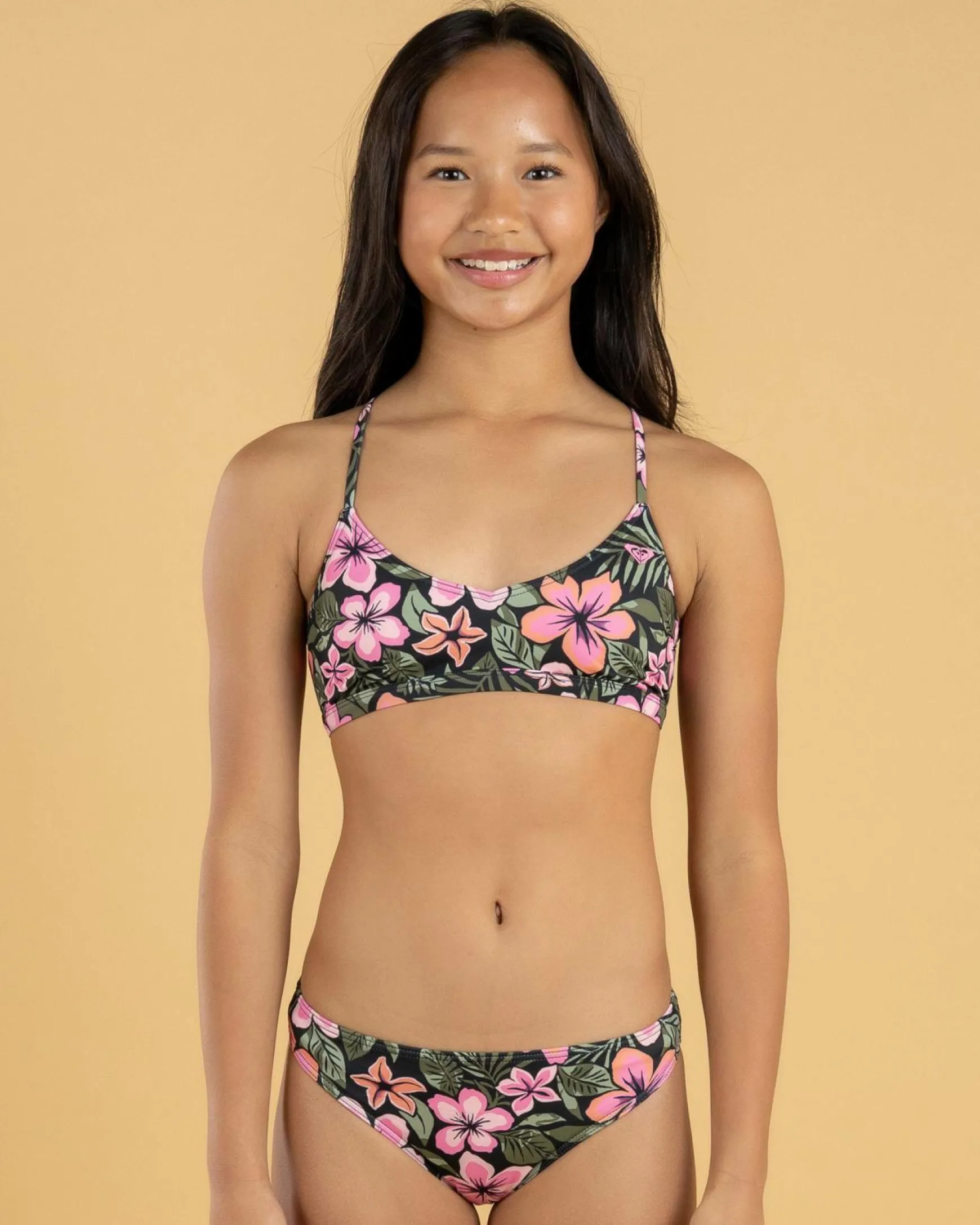 Girls' Active Floral Rash Vest Set