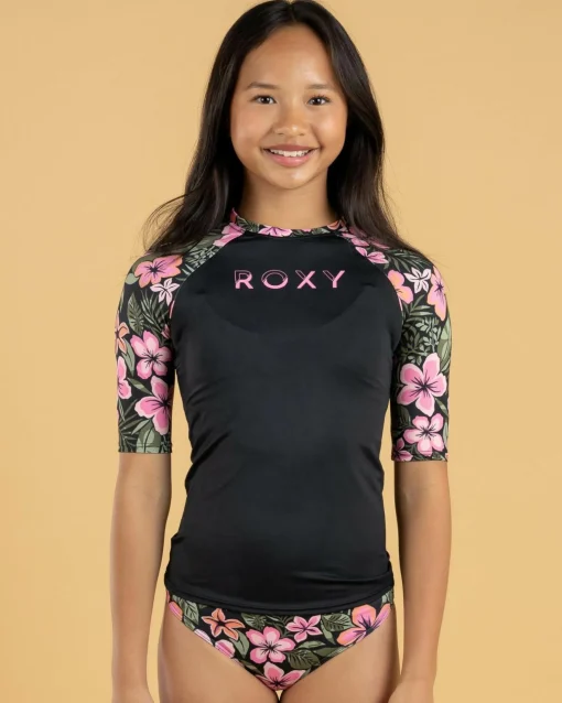 Girls' Active Floral Rash Vest Set