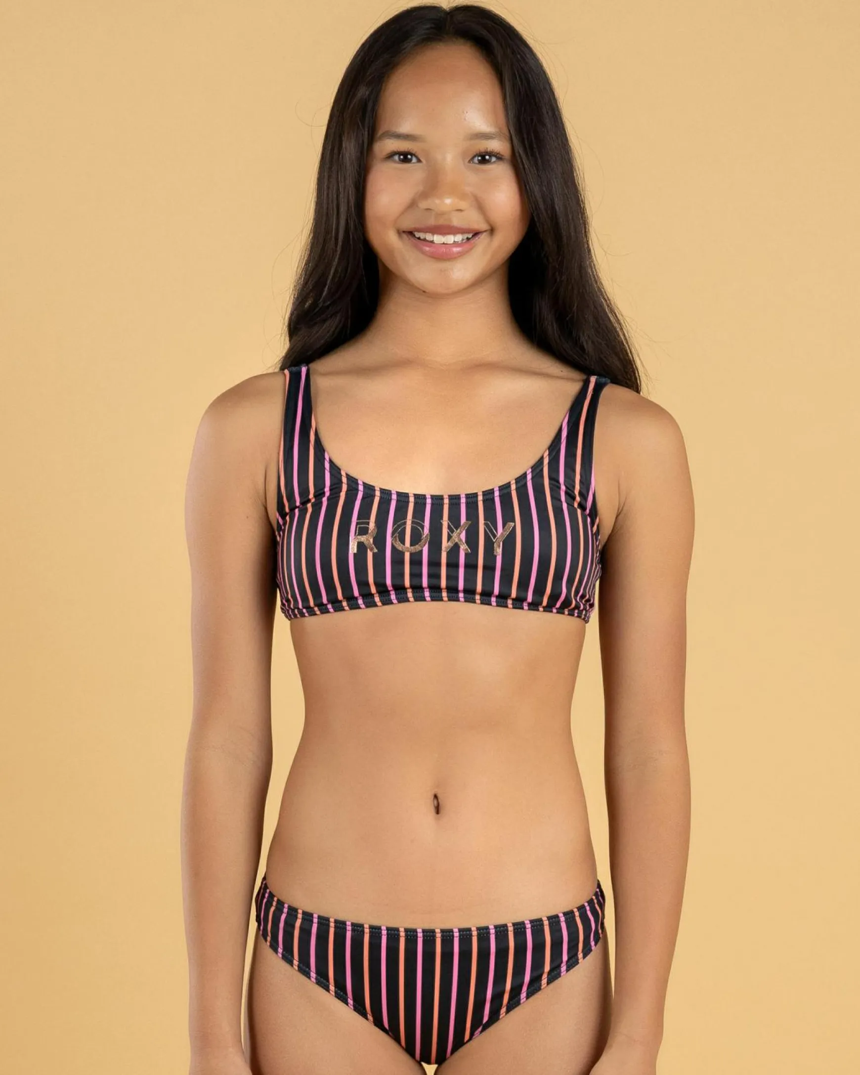 Girls' Active Stripe Bralette Bikini Set
