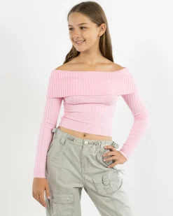 Girls' Ari Off Shoulder Knit Top
