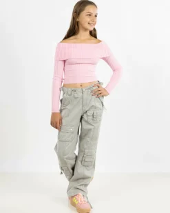 Girls' Ari Off Shoulder Knit Top