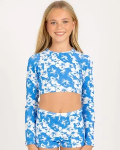 Girls' Aruba Crop Long Sleeve Rash Vest Set