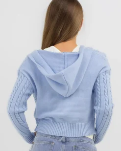 Girls' Bailee Hooded Cable Knit Jumper