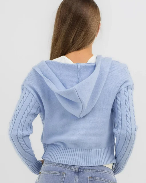 Girls' Bailee Hooded Cable Knit Jumper