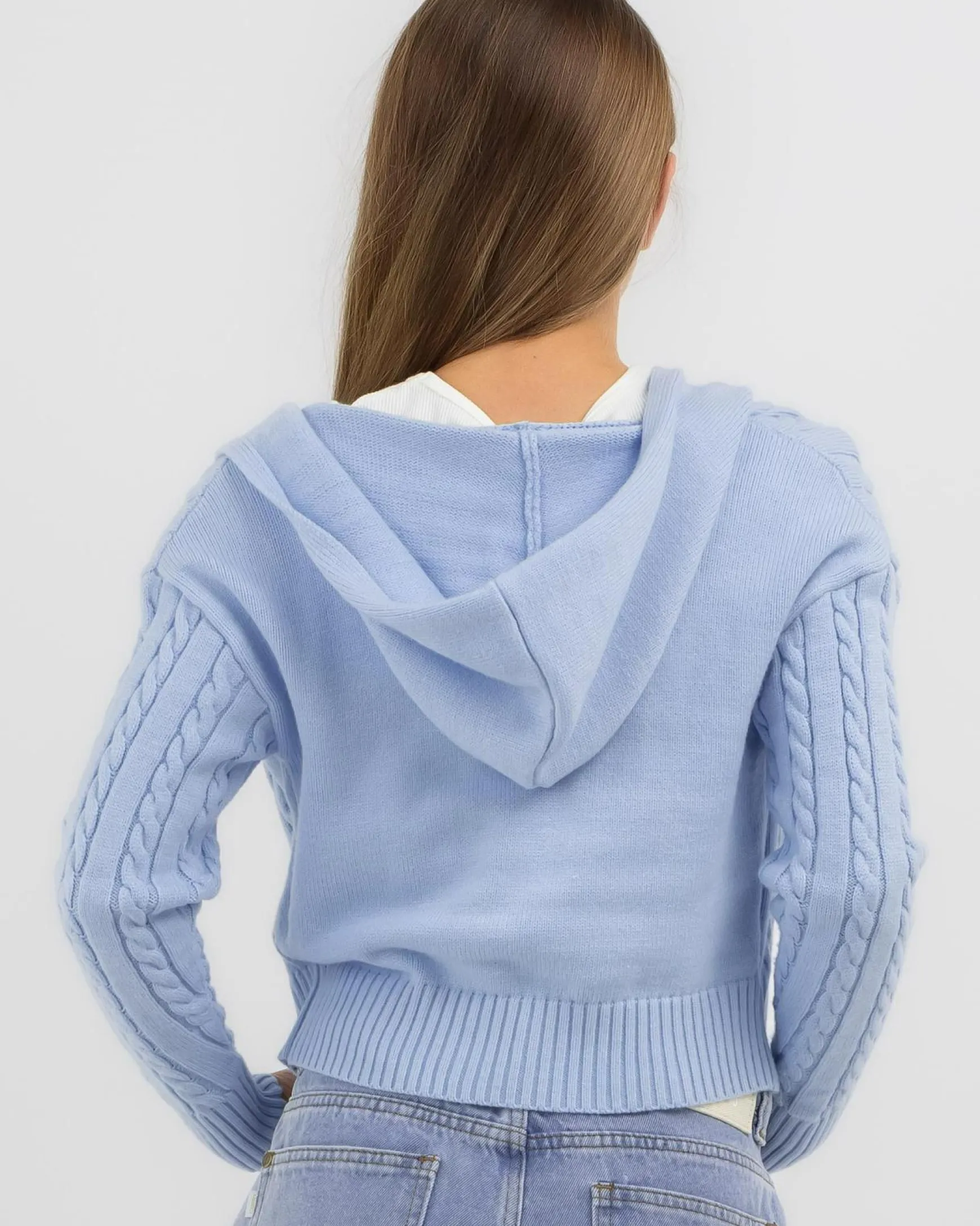 Girls' Bailee Hooded Cable Knit Jumper