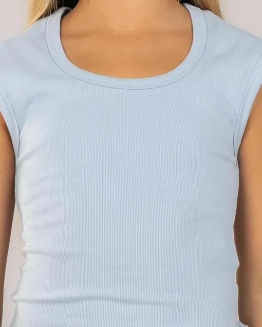 Girls' Basic Rib Scoop Neck Tee