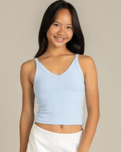 Girls' Basic V Neck Top