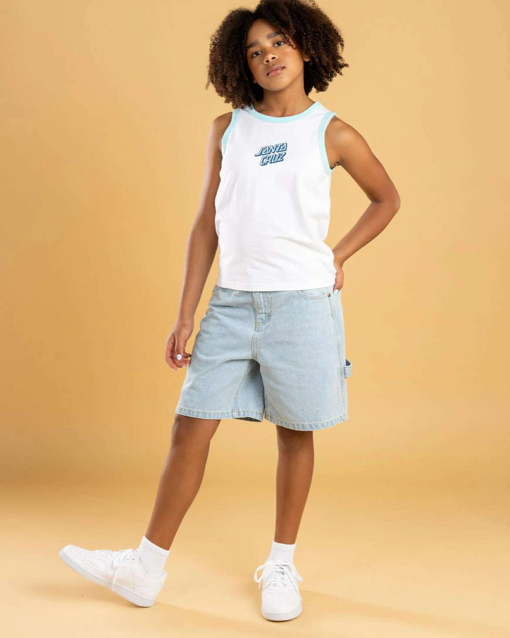 Girls' Checker Heart Stack Centre Tank Top