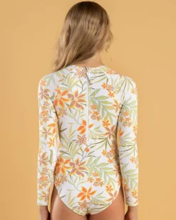 Girls' Floral Horizon Long Sleeve Surfsuit