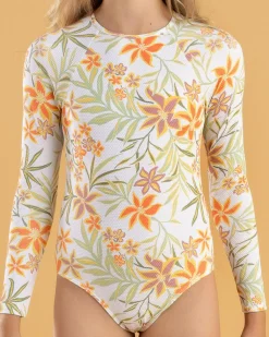 Girls' Floral Horizon Long Sleeve Surfsuit