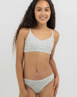 Girls' Flower Bed Cropped Bikini Set