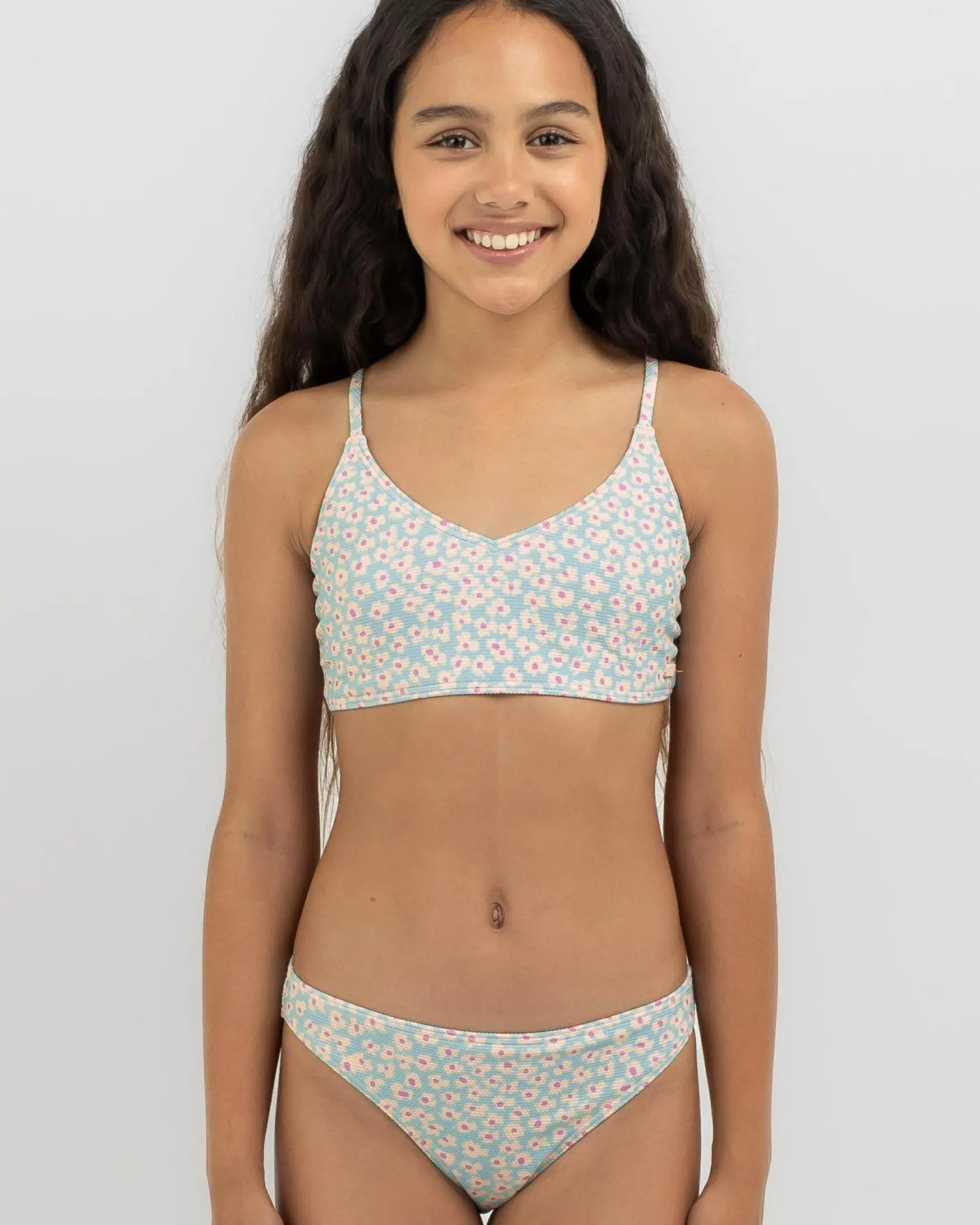 Girls' Flower Bed Cropped Bikini Set