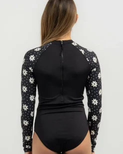 Girls' Flowers In The Sky Long Sleeve Surfsuit