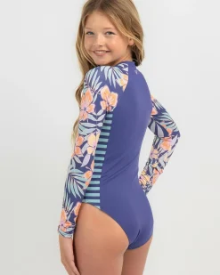 Girls' Funky Palm Long Sleeve Surfsuit