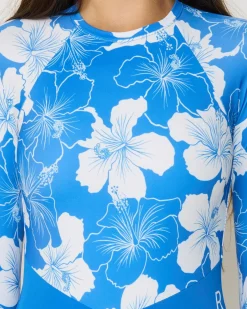 Girls' Happy Hibiscus Long Sleeve Surfsuit