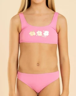 Girls' Hibiscus Bralette Bikini Set