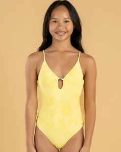 Girls' Hibiscus Scrunch One Piece Swimsuit
