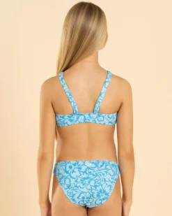 Girls' Malibu Blue Flaura Crop Bikini Set