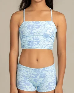 Girls' Oceanic Rib Tankini Set