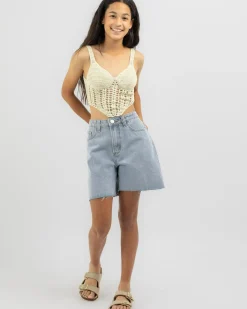 Girls' Ryder Mid Denim Shorts