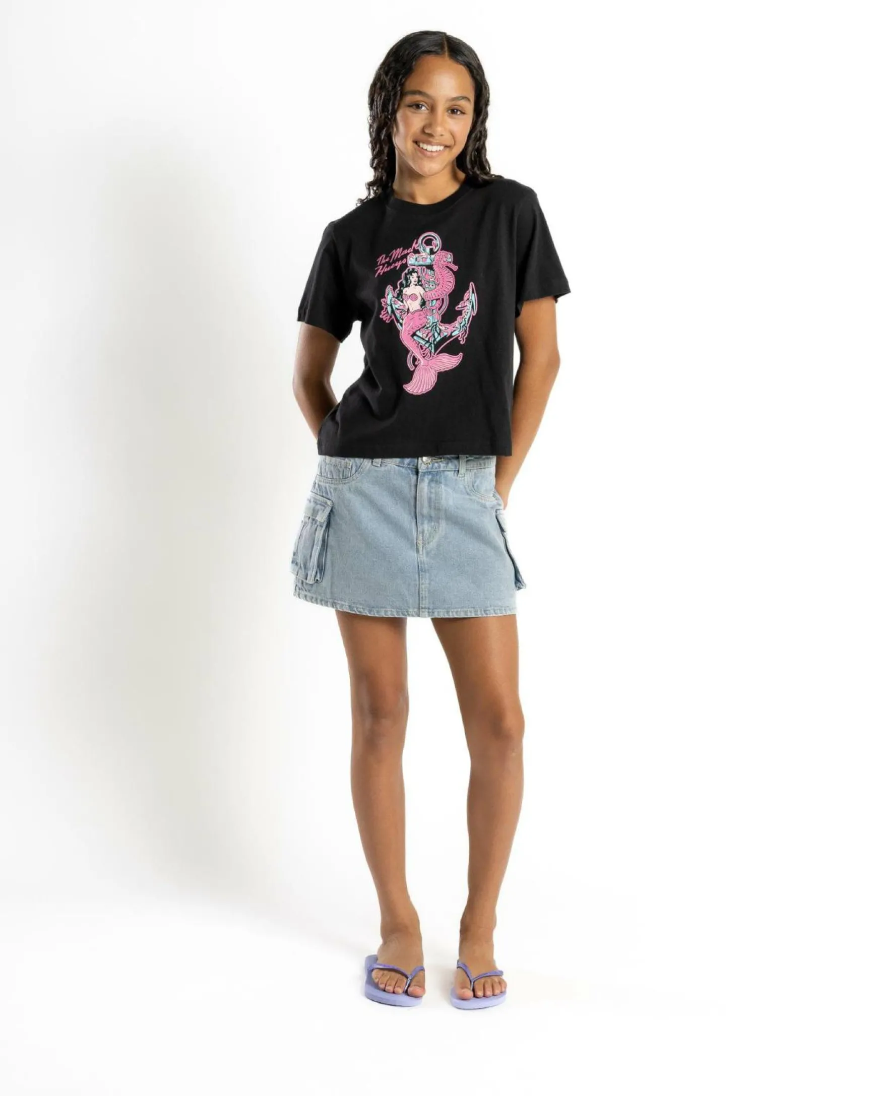 Girls' Seahorse Anchor Boxy T-Shirt