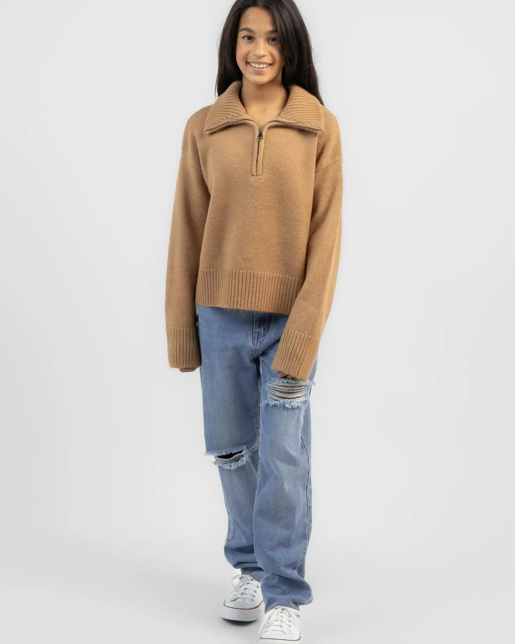 Girls' Stanford Collared Knit Jumper