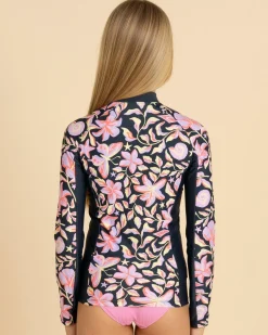 Girls' Sunset Sky Zip Long Sleeve Rash Vest