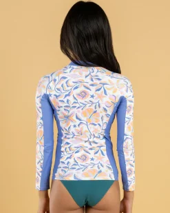 Girls' Sunset Sky Zip Long Sleeve Rash Vest