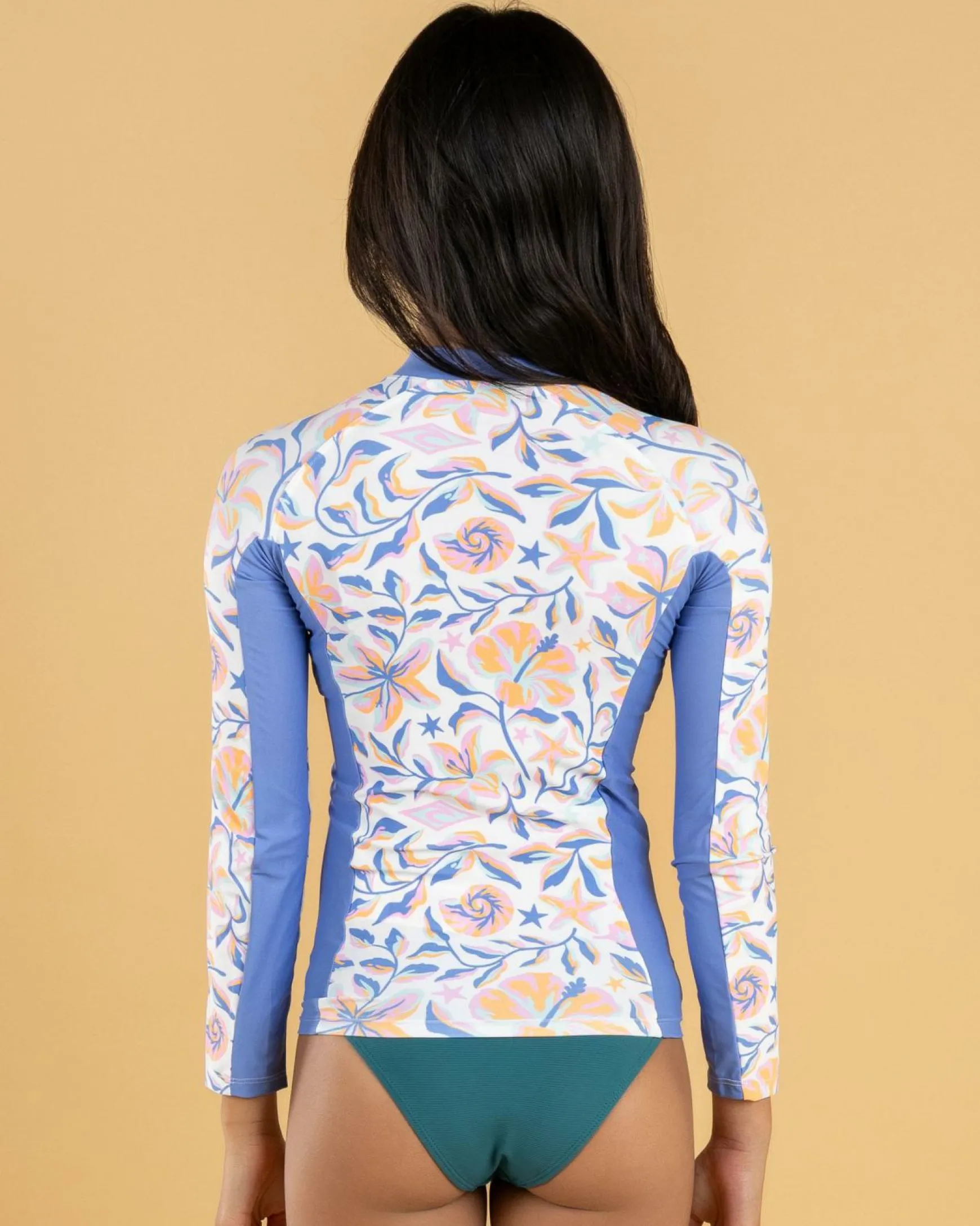 Girls' Sunset Sky Zip Long Sleeve Rash Vest