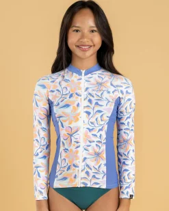 Girls' Sunset Sky Zip Long Sleeve Rash Vest