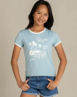 Girl's Sunset Wishes Ringer T-Shirt