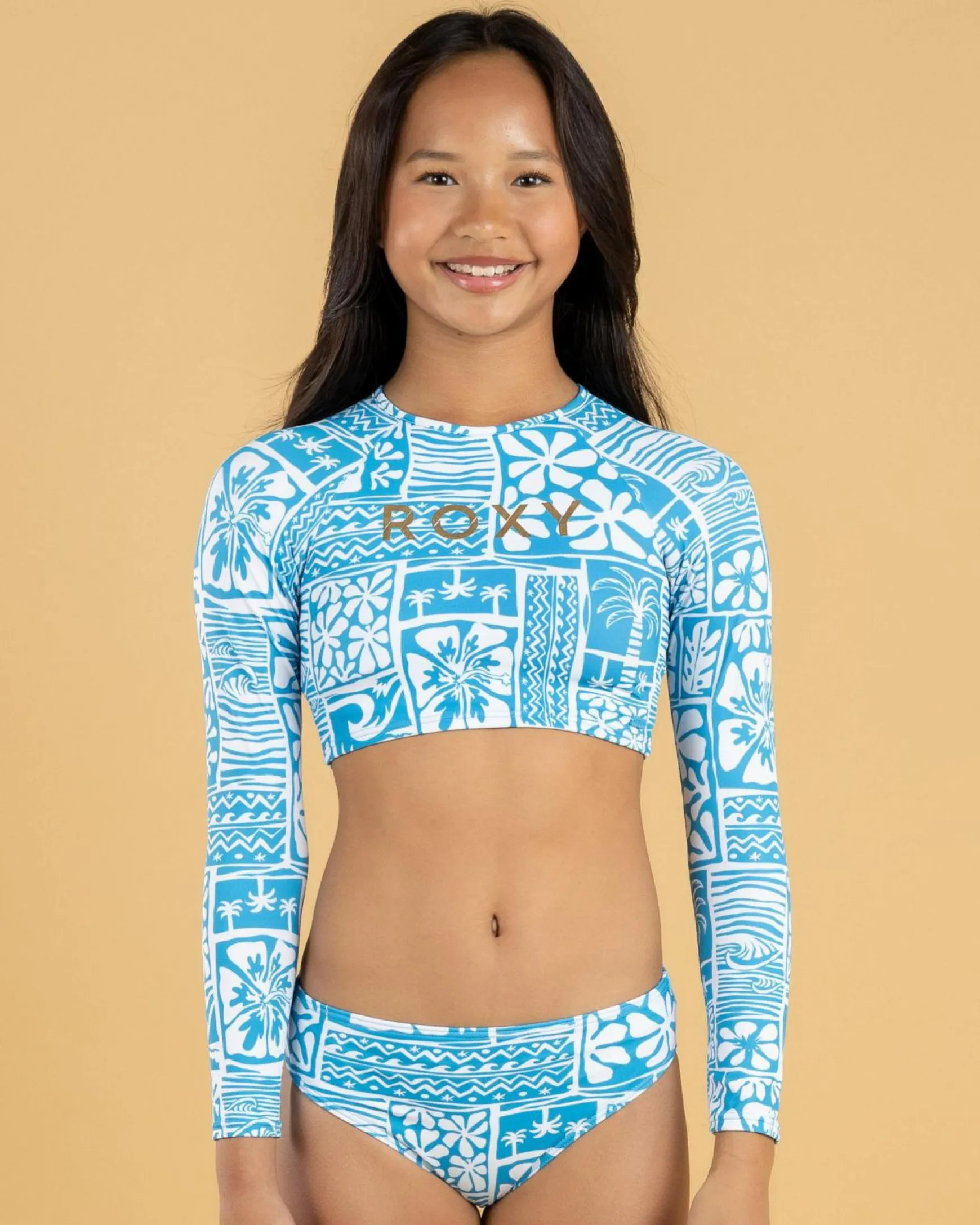 Girls' Surfenirs Long Sleeve Crop Rash Vest Set