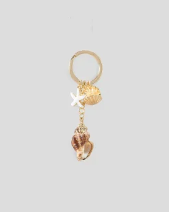 Gold Edged Shell Keyring