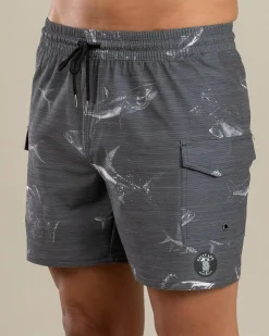 Grey Surge Elastic Waist Board Shorts
