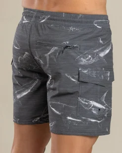 Grey Surge Elastic Waist Board Shorts
