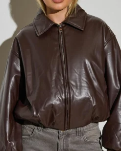 Huxley Faux Leather Puffer Jacket