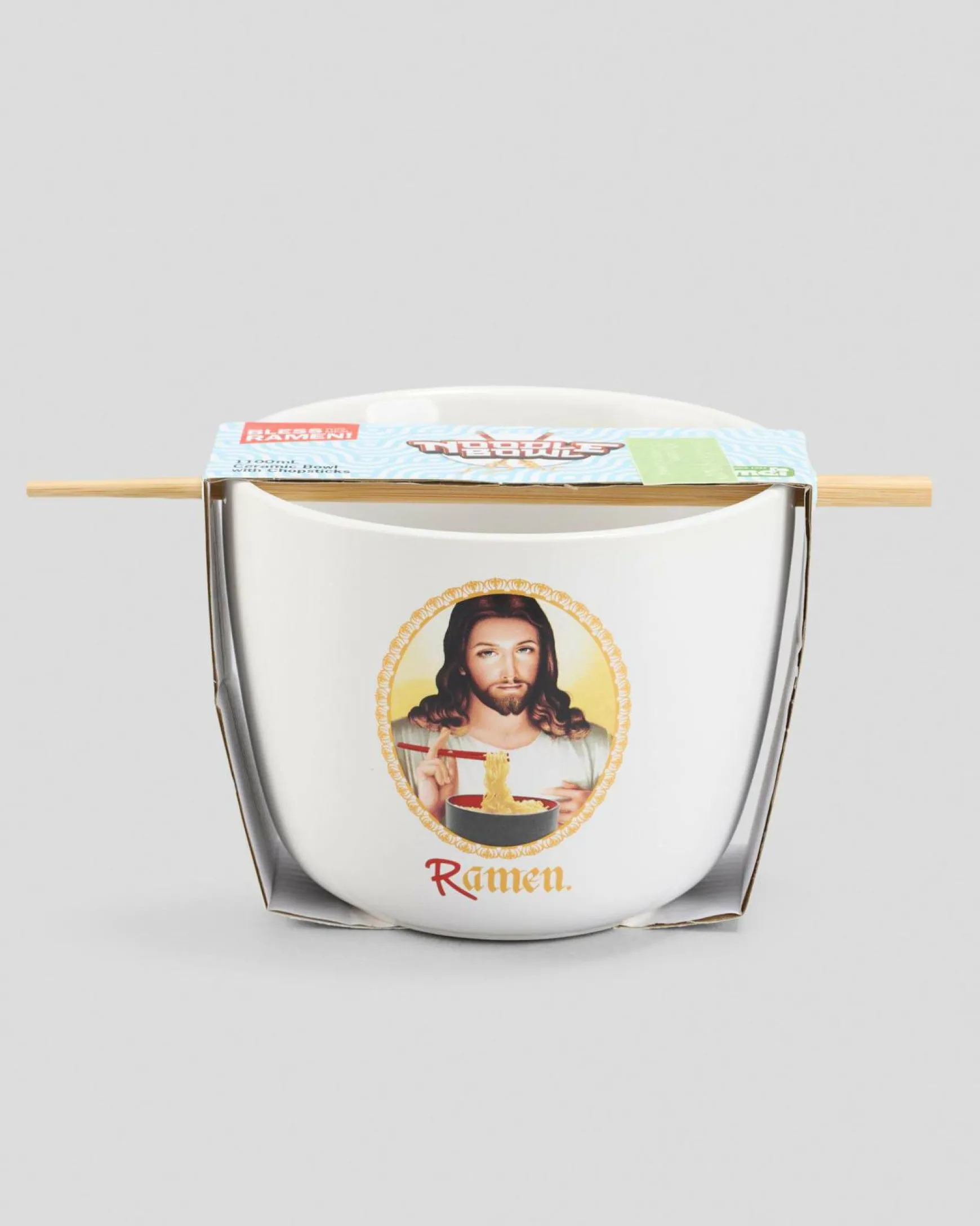 Jesus Ramen Ceramic Noodle Bowl with Chopsticks