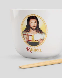 Jesus Ramen Ceramic Noodle Bowl with Chopsticks
