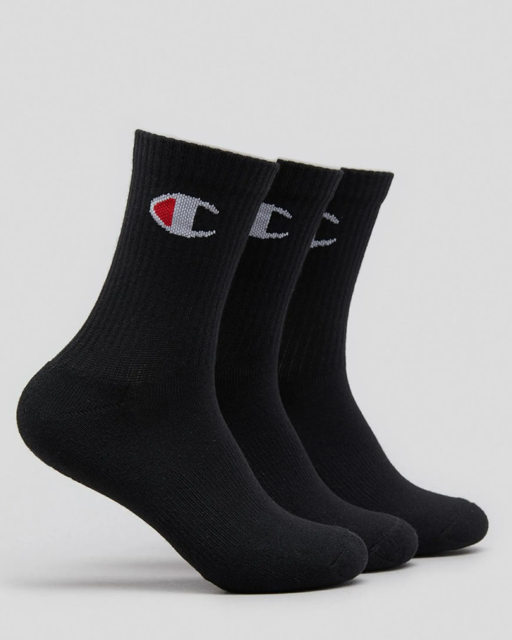 Junior Boys' Medium Sport C Logo Crew Socks 3 Pack