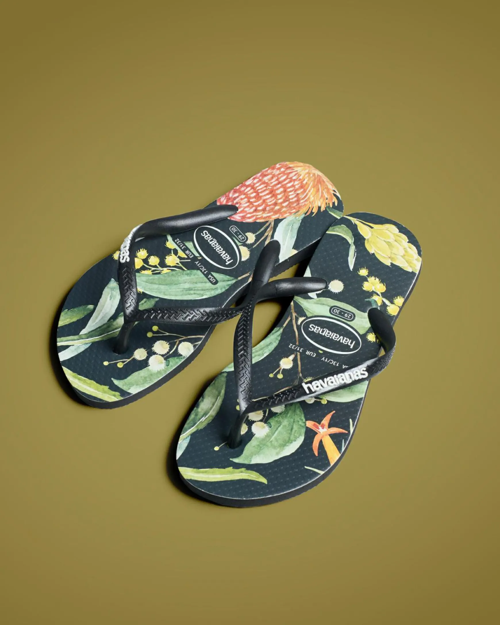 Kids' Slim Fauna Bush Flower Thongs