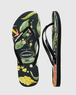 Kids' Slim Fauna Bush Flower Thongs
