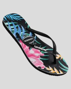 Kids' Slim Floral Palm Thongs